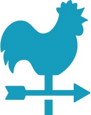 Be Fed Again logo - rooster